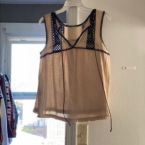 Cream Tank with Black Accents